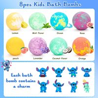 Usine OEM marque privée boule de bombe de bain 8 fournitures colorées personnalisées jouets végétaliens bulle pétillant bombes de bain bio coffret cadeau