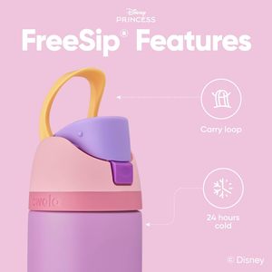 Bouteille d'eau isotherme en acier inoxydable Owala <span class=keywords><strong>Disney</strong></span> Princess FreeSip avec paille pour le sport et les voyages, sans BPA - Product Image 4