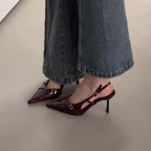 Luxurious Fashionable Breathable 8cm Wedge Heel Shoes with <b>Pointed</b>/Bump Toe <b>Light</b> Weight Summer High Heels for Ladies - Product Image 1