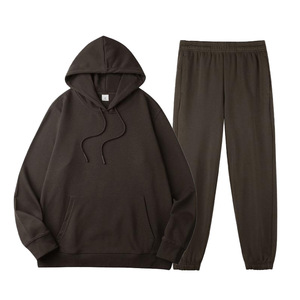 Nuova <span class=keywords><strong>felpa</strong></span> Casual ed <span class=keywords><strong>elegante</strong></span> <span class=keywords><strong>con</strong></span> <span class=keywords><strong>cappuccio</strong></span> e pantaloni della tuta da due pezzi da uomo in cotone 100% su misura autunno e inverno - Product Image 4