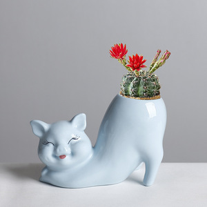 Vaso per Piante Grasse a Forma di Coda di Gatto in Ceramica, Vaso Creativo a Forma di Coda di Scimmia per Cactus e Piante Succulente - Product Image 4