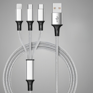 3-in-1 Nylon Braided USB C Fast Charging <strong>Cable</strong> 5A for <strong>Android</strong> Mobile Phones <strong>iPhone</strong> Printer Micro <strong>Data</strong> <strong>Cable</strong> - Product Image 6