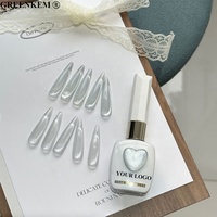 Porcelaine Blanc Oeil de Chat Ultra Fine Gel pour Ongles Perle de Verre Translucide Cristal Argent Flash UV LED Marque Privée Vernis à Ongles Gel
