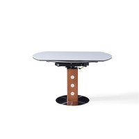 Table à manger extensible moderne en bois, rectangulaire à ronde, 6-8 places, pour usage domestique, salle à manger, table à manger ronde pivotante
