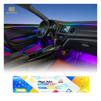 Lumière intérieure de voiture intelligente K6, bande LED chromée fixe, 265 modes de couleur, éclairage ambiant symphonique, capteur musical, multicolore, application, 12V