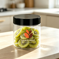 Op maat gemaakte etiketten 100ml 200ml 250ml PET potjes voor koekjes, gedroogd fruit, snoep, cake, snacks, herbruikbaar, rond, van plastic met aluminium deksels