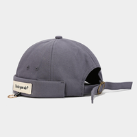Casquette ajustable 6 panneaux pour femme, 100% Coton, style Rétro Artistique Japonais Melon, avec anneau en fer coréen et motif lettre, mode Hip Hop Landlord