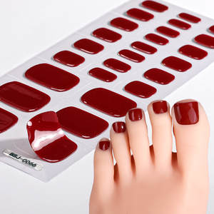 Bandes d'ongles en gel de couleur unie pour les orteils, entièrement adhésives, imperméables, coréennes, semi-durcies, pour <span class=keywords><strong>Nail</strong></span> <span class=keywords><strong>Art</strong></span>, avec lampe UV, besoin d'autocollants pour les ongles. - Product Image 1