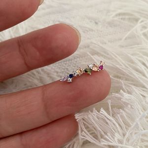 Pendientes de Plata de Ley S925 para Mujer, Diseño Irregular de Lujo con Circonita de Colores, Frescos y Dulces con Temática de Primavera Verano - Product Image 1