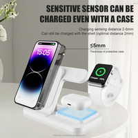 Station de charge sans fil pliable 3-en-1, charge rapide 15W, chargeur sans fil pour téléphone, montre connectée et écouteurs, logo OEM W74