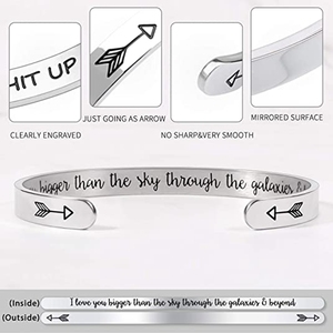 Je t'aime plus grand que le ciel à travers les galaxies et au-delà Bracelet inspirant pour amis Bracelets Mantra Bracelet - Product Image 6