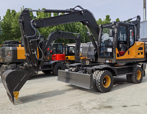 Excavadora de ruedas HAIJU de 8 toneladas, bajo costo, HJW85 4WD, certificación CE, cucharón de 0.28m³, bajo mantenimiento, gran fuerza de excavación para trabajos en carreteras - Product Image 6