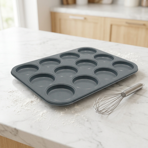 Moule à muffins 12 cavités, revêtement durable pour muffins, tartes, gâteaux, idéal pour la pâtisserie maison - Product Image 4