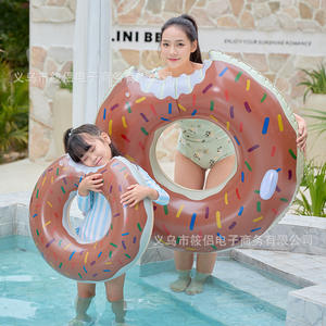 Flotador Inflable en Forma de Donut Rosa y Marrón de PVC para Adultos y Niños, Novedoso Diseño para Piscina - Product Image 2