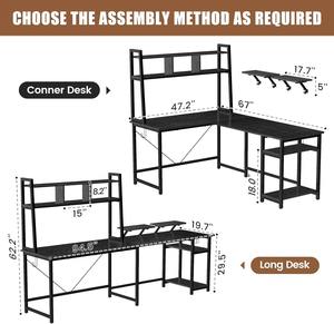 ขายร้อนเฟอร์นิเจอร์โฮมออฟฟิศเหล็กโต๊ะเข้ามุมไม้พร้อมขาตั้งจอภาพ <span class=keywords><strong>Hutch</strong></span> โต๊ะคอมพิวเตอร์พีซีรูปตัว L แบบพลิกกลับได้ - Product Image 3