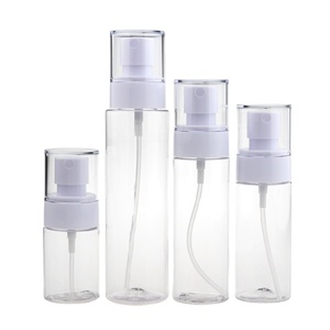 Conjunto de frascos de spray de plástico transparente de alta qualidade, 30 50 60 80 100 ml, frasco com bomba de névoa cosmética