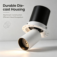 Spot LED encastrable orientable anti-éblouissement 90mm 115mm 12W 25W Ra90 IP20 moderne extensible pour intérieur
