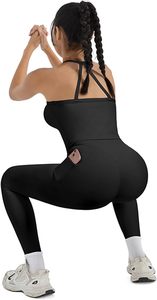 SUUKSESS Ensemble de sport 2 pièces pour femme, uni, respirant, infroissable, en Spandex/Nylon, avec leggings de <span class=keywords><strong>compression</strong></span> effet ventre plat et poches - Product Image 3