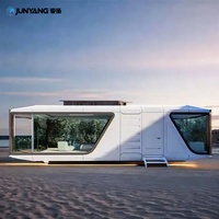 Maison conteneur en acier modulaire de luxe préfabriquée la plus populaire, 40 pieds, style villa moderne du milieu du siècle, marque Maison