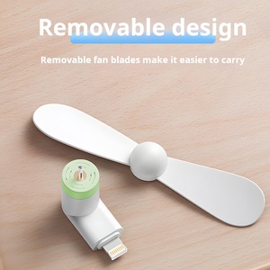 Nhà Máy Bán Buôn Xách Tay Điện Thoại Di Động Fan Cá Nhân 2in1 3in1 <span class=keywords><strong>USB</strong></span> Mini Fan Đối Với iPhone Và Android type-C Biểu Tượng Tùy Chỉnh Quà Tặng - Product Image 5