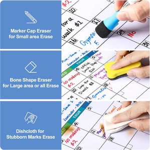 Calendario Magnético de Borrado en Seco para Refrigerador - Planificador Diario, <span class=keywords><strong>Semanal</strong></span> y Mensual Estándar, <span class=keywords><strong>Pizarra</strong></span> Magnética Blanca para Compras, Comidas/Menús - Product Image 4