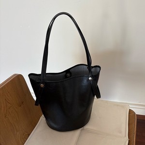 Bolso Tipo Cubo Retro Estilo Coreano para Mujer, Color Marrón Oscuro, Gran Capacidad, Cierre Magnético, Resistente al Agua, Bolso de Hombro para Uso Diario - Product Image 2