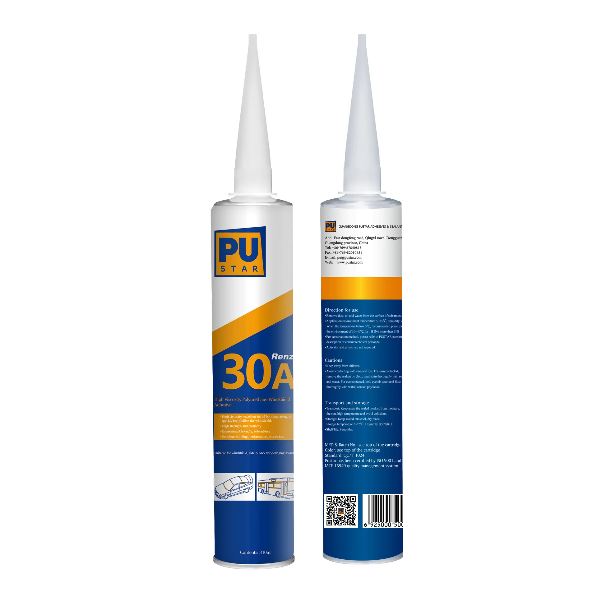 High Viscosity Primer-less Auto Glass Windshield Glue PU Sealant Manufacturers Adhesive and sealant Renz30