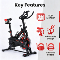 Vélo de spinning professionnel pour entraînement cardio en salle de sport, avec entraînement par courroie à volant d'inertie pour un fonctionnement fluide