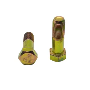 Yellow Zinc Carbon Steel Hexagon Bolt/hexagon Screw Factory Direct High Quality Standard