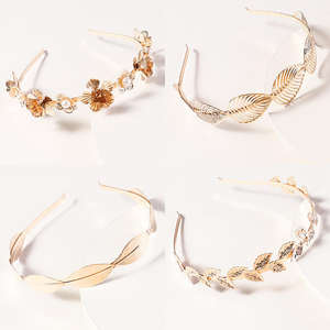 ओम यूरोपीयन अमेरिकी रेट्रो धातु के रूप में पैरा मजियर महिलाओं मोती पत्ती पेटल हेडबैंड सहायक उपकरण दुल्हन स्वभाव हेडबैंड - Product Image 1