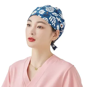 Gorro Quirúrgico Médico Tipo Calabaza <span class=keywords><strong>para</strong></span> Mujer, Gorro de Trabajo <span class=keywords><strong>para</strong></span> Odontóloga, Sin Absorción de Sudor, Gorro de Algodón Puro, Gorro Versátil con Parte Superior Redonda - Product Image 6