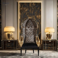 Meubles de salon français élégants chaise longue imprimé léopard