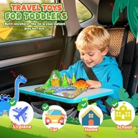 Tendencia 2026: Juego de 42 Bloques de Construcción Magnéticos en Caja de Lata, Juguetes Magnéticos Portátiles de Viaje, Mini Bloques Magnéticos de Dinosaurios de 3.75CM para Niños