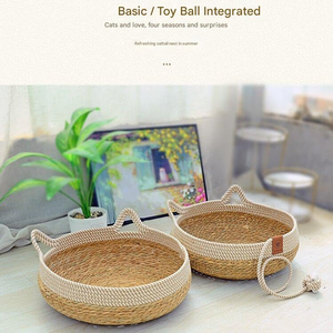 Wholesale Cooling Summer Rattan Cat Straw Weaving <b>Bed</b> - Product Image 3