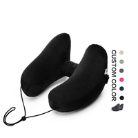 Oreiller gonflable gonflable de cou de couverture lavable en forme de H pour voyager en avion