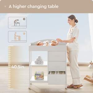 Table à <span class=keywords><strong>langer</strong></span> pour bébé tiroirs amovibles <span class=keywords><strong>armoire</strong></span> non toxique pour bébé nouveau-né ensembles de vêtements pour bébé 0-3 mois pour garçon - Product Image 2