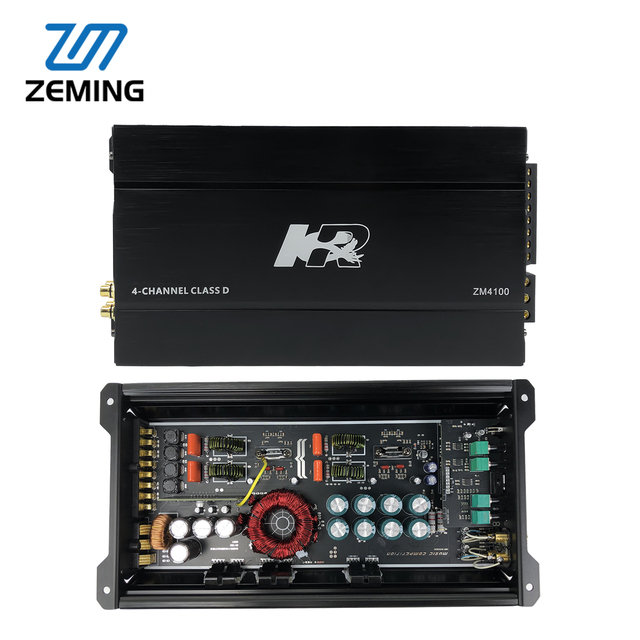 Zeming Dsp Car Amplifier High-Power 4*100W Class D 4-Channel Car Amplifier Frequency Response for Car Audio Speakers Dsp Car