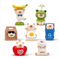 Mainan Kotak Misteri Mi Daily Murmur Cat, Figur Mini Resin Kucing Kawaii untuk Dekorasi Meja & Hadiah Ulang Tahun