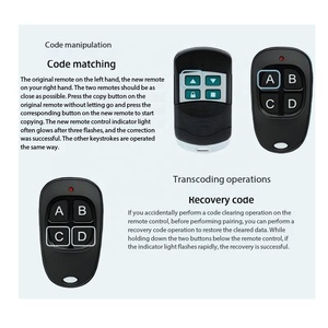 <span class=keywords><strong>Telecomando</strong></span> universale a 4 tasti per copia e apprendimento, 433MHz 315MHz, chiave clone per porta garage, cancello e <span class=keywords><strong>tapparelle</strong></span> - Product Image 3