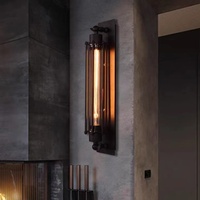 Lampe murale LED décorative de style industriel rétro américain en fer forgé pour bars, restaurants, cafés, cybercafés, couloirs