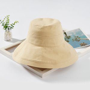 Mũ rộng vành mùa hè chất liệu cotton linen, họa tiết hoạt hình, nhiều màu sắc, có dây quấn cổ, dành cho nữ, thích hợp đi biển - Product Image 4