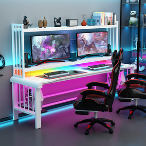 YZ 2023 Chơi Game Tốt Nhất <span class=keywords><strong>PC</strong></span> Bàn Hiện Đại LED Chơi Game Bảng Ergonomic nối dài Nhỏ Phòng Văn Phòng Kim Loại Máy Tính Bàn escritorio Trò Chơi - Product Image 2