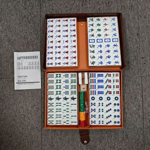 مجموعة بلاط <span class=keywords><strong>Mahjong</strong></span> من الأكريليك مع عدد لامع من الهدايا باللون الذهبي الكريستالي مجموعة <span class=keywords><strong>Mahjong</strong></span> مع حقيبة سفر - Product Image 1