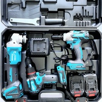Ensemble de 5 outils électriques sans fil professionnels : marteau perforateur, perceuse électrique, clé à chocs, meuleuse d'angle, scie circulaire au lithium