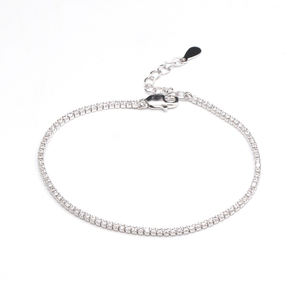 Cổ Điển Đá Quý Quần Vợt Vòng Đeo Tay 925 Sterling Bạc Bột Màu Xanh Lá Cây Màu Xanh 1.5Mm 1.75Mm Zircon Tennis Vòng Đeo Tay Món Quà Cưới - Product Image 1