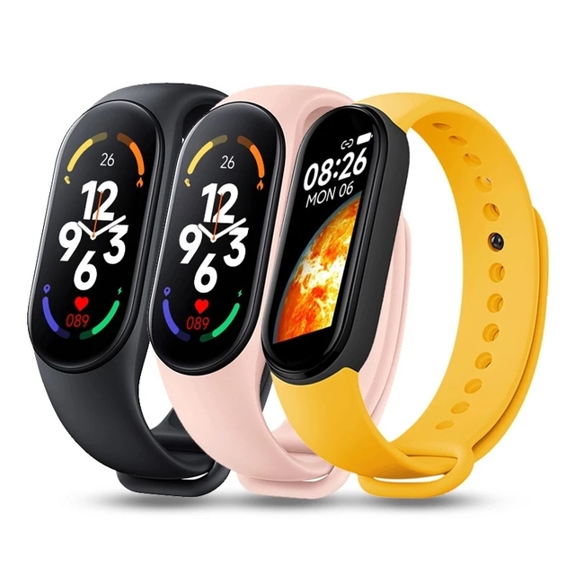 Custom Logo M7 Mi Band 1.62 Amoled Nfc Smart Bracelet M3 M4 M5 M6 M7 Fitness Watch Activity Tracker Smart Watches Mi Band M6 M7