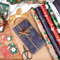 Papier d'emballage cadeau de Noël haut de gamme, épais, recyclable, imprimé sur mesure, série de fêtes pour l'emballage de cadeaux