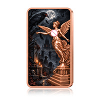 Cadeau d'Halloween : Barre en Cuivre Pur 1 Oz 999, Motif Ange Libéré, Objet d'Art Métallique Fin, Pièce de Collection pour Décoration de Table