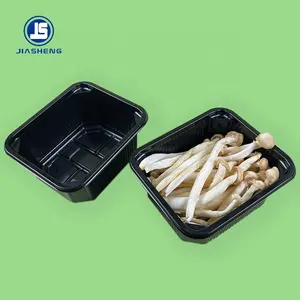 Food Grade Disposable PET Plastic Mushroom Punnet Container PP Plastic Food Tray for Meat Fruit Cake Sushi Packaging