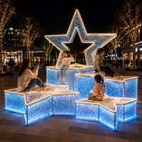 CE IP65 Lumière LED 3D motif étoile multilvl, créative, bleue, pour aire de jeux interactive pour enfants, idéale pour les festivals